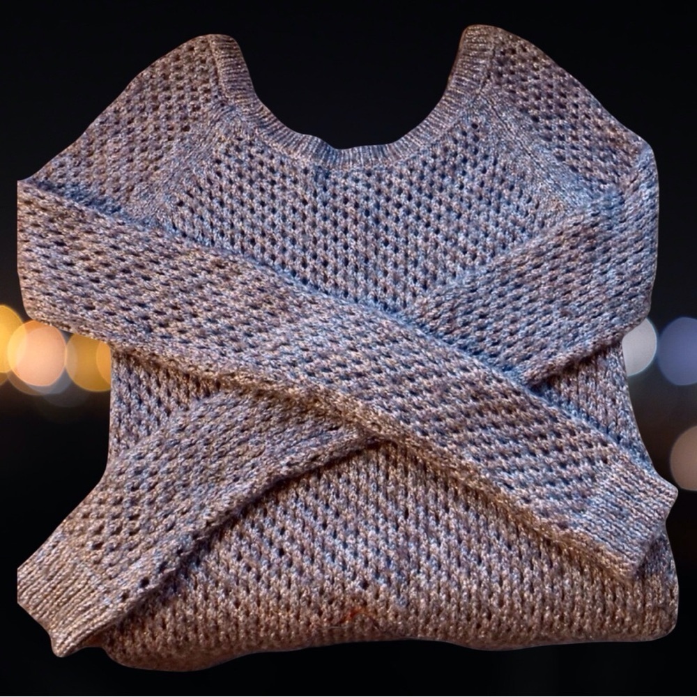 Splendid Sweater Metallic Wool Blend Textured Knit | Sparkle Luxe